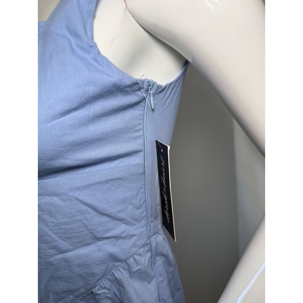 Derek Heart Women's Blue Cotton Maxi Dress Bow Front Smocked Back Sleeveless M - Picture 7 of 10